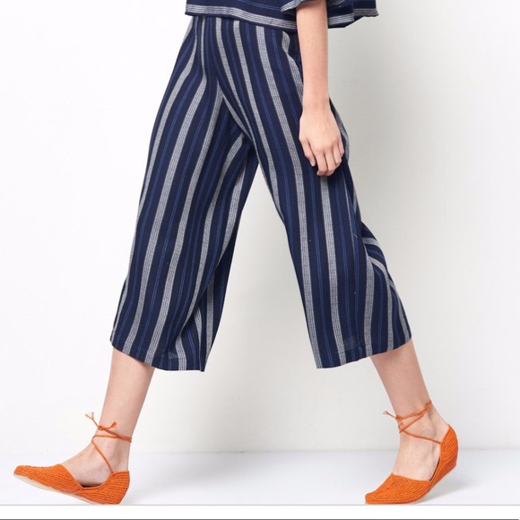 Corey Lynn Calter Pants - Striped high waist Capri length pants